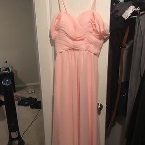 Off the shoulder bridesmaid dress